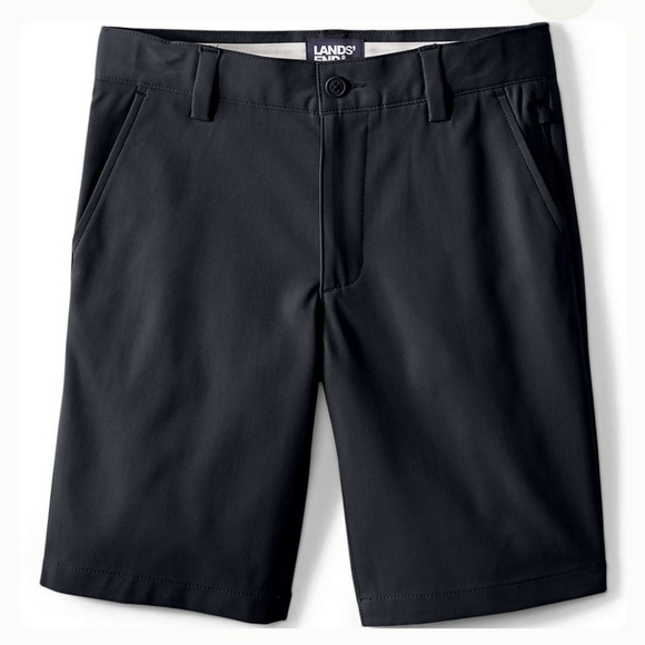LandsEnd Boys Active Chino Uniform Shorts - Picture 1 of 6